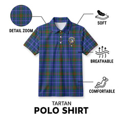 Edmonstone Tartan Crest Birdseye Mesh Polo Shirt