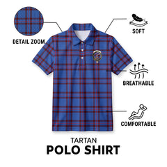 Elliot Modern Tartan Crest Birdseye Mesh Polo Shirt