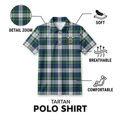 Gordon Dress Ancient Tartan Crest Birdseye Mesh Polo Shirt