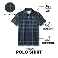 Graham of Montrose Modern Tartan Crest Birdseye Mesh Polo Shirt
