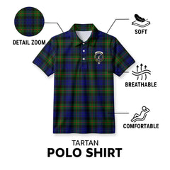 Gunn Modern Tartan Crest Birdseye Mesh Polo Shirt