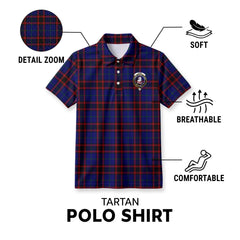 Home Modern Tartan Crest Birdseye Mesh Polo Shirt