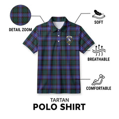 Hunter Modern Tartan Crest Birdseye Mesh Polo Shirt