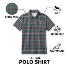 MacFarlane Hunting Ancient Tartan Crest Birdseye Mesh Polo Shirt