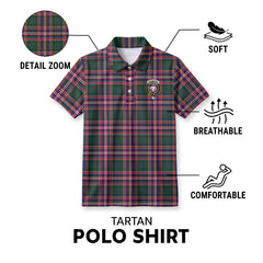 MacFarlane Hunting Modern Tartan Crest Birdseye Mesh Polo Shirt