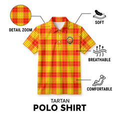 MacMillan Clan Tartan Crest Birdseye Mesh Polo Shirt