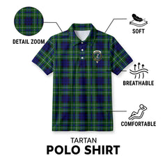 MacNeil of Colonsay Modern Tartan Crest Birdseye Mesh Polo Shirt