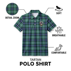 McDonald of the Isles Hunting Ancient Tartan Crest Birdseye Mesh Polo Shirt