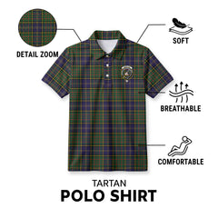 McMillan Hunting Modern Tartan Crest Birdseye Mesh Polo Shirt