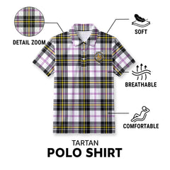 McPherson Dress Modern Tartan Crest Birdseye Mesh Polo Shirt