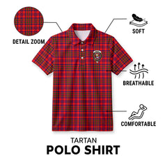 Murray of Tulloch Modern Tartan Crest Birdseye Mesh Polo Shirt