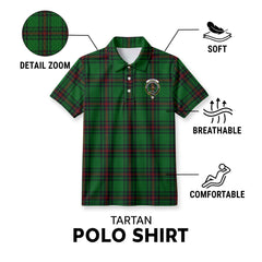 Orrock Tartan Crest Birdseye Mesh Polo Shirt