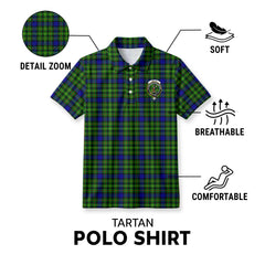 Rollo Modern Tartan Crest Birdseye Mesh Polo Shirt
