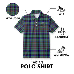 Stevenson Tartan Crest Birdseye Mesh Polo Shirt