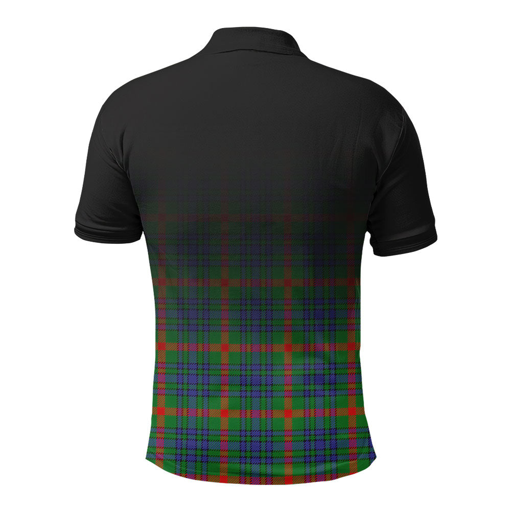 Aiton Tartan Crest Polo Shirt - Thistle Black Style