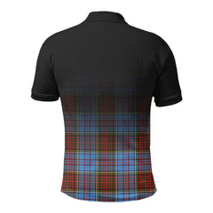 Anderson Modern Tartan Crest Polo Shirt - Thistle Black Style