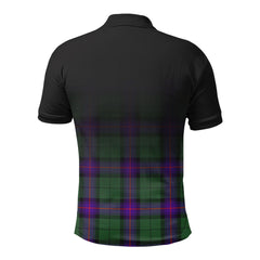 Armstrong Modern Tartan Crest Polo Shirt - Thistle Black Style