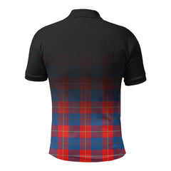 Blane Tartan Crest Polo Shirt - Thistle Black Style