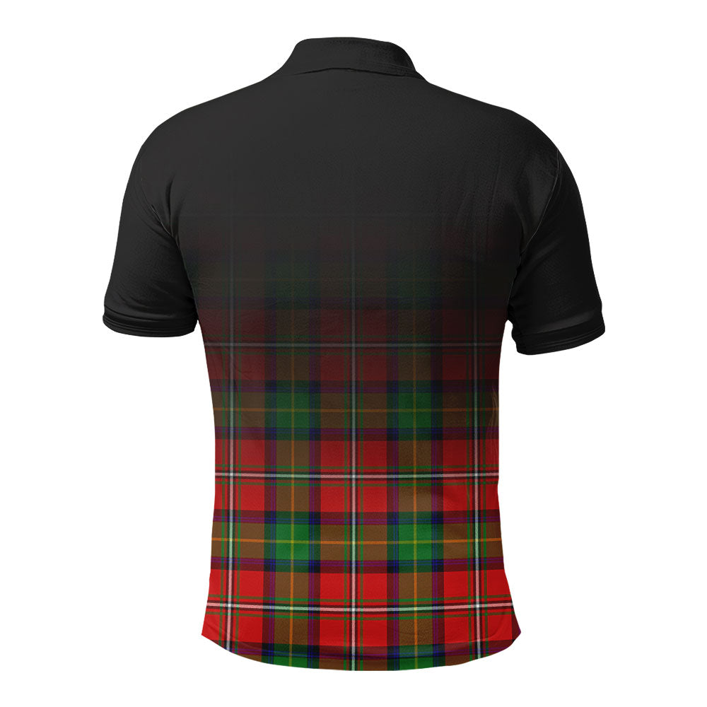 Boyd Modern Tartan Crest Polo Shirt - Thistle Black Style