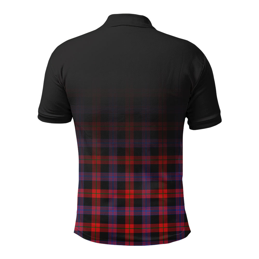 Broun Modern Tartan Crest Polo Shirt - Thistle Black Style