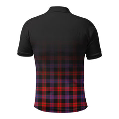 Brown Modern Tartan Crest Polo Shirt - Thistle Black Style