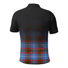Congilton Tartan Crest Polo Shirt - Thistle Black Style