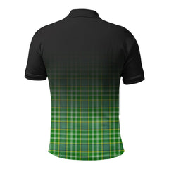 Currie Tartan Crest Polo Shirt - Thistle Black Style