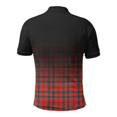 Dalziel Modern Tartan Crest Polo Shirt - Thistle Black Style