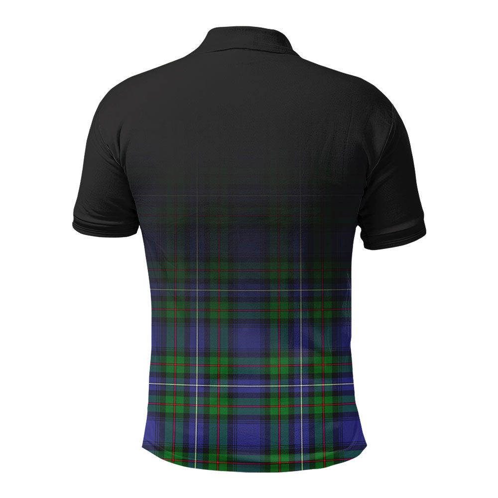 Donnachaidh Tartan Crest Polo Shirt - Thistle Black Style