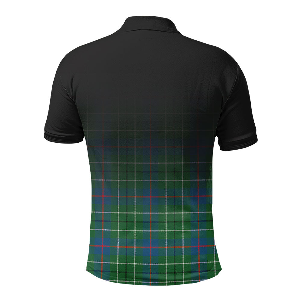 Duncan Ancient Tartan Crest Polo Shirt - Thistle Black Style