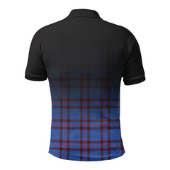 Elliott Modern Tartan Crest Polo Shirt - Thistle Black Style
