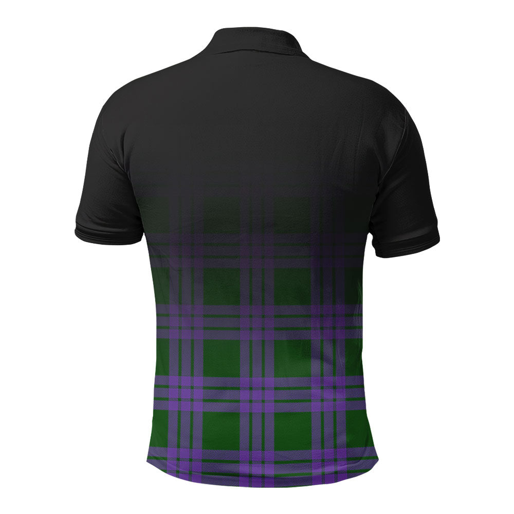 Elphinstone Tartan Crest Polo Shirt - Thistle Black Style