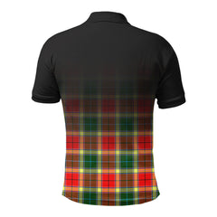 Gibson Tartan Crest Polo Shirt - Thistle Black Style