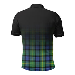 Gordon Old Ancient Tartan Crest Polo Shirt - Thistle Black Style