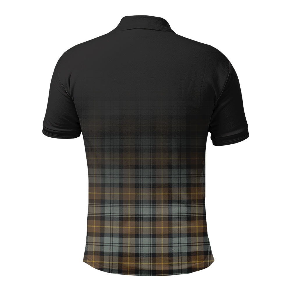Gordon Weathered Tartan Crest Polo Shirt - Thistle Black Style