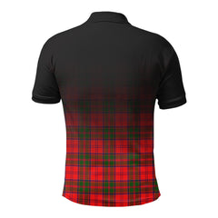 Grant Modern Tartan Crest Polo Shirt - Thistle Black Style