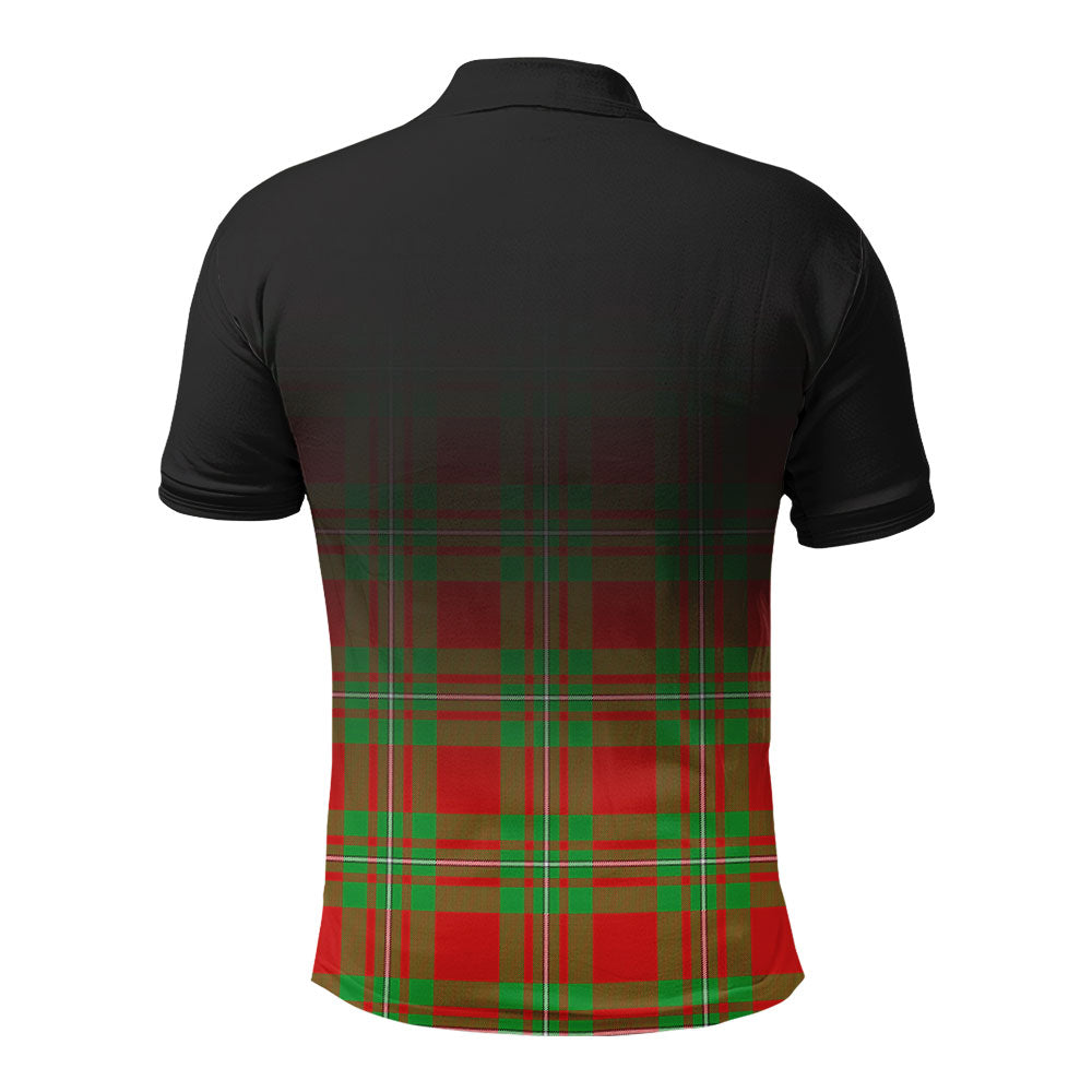 Grierson Tartan Crest Polo Shirt - Thistle Black Style