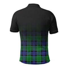 Haldane Tartan Crest Polo Shirt - Thistle Black Style
