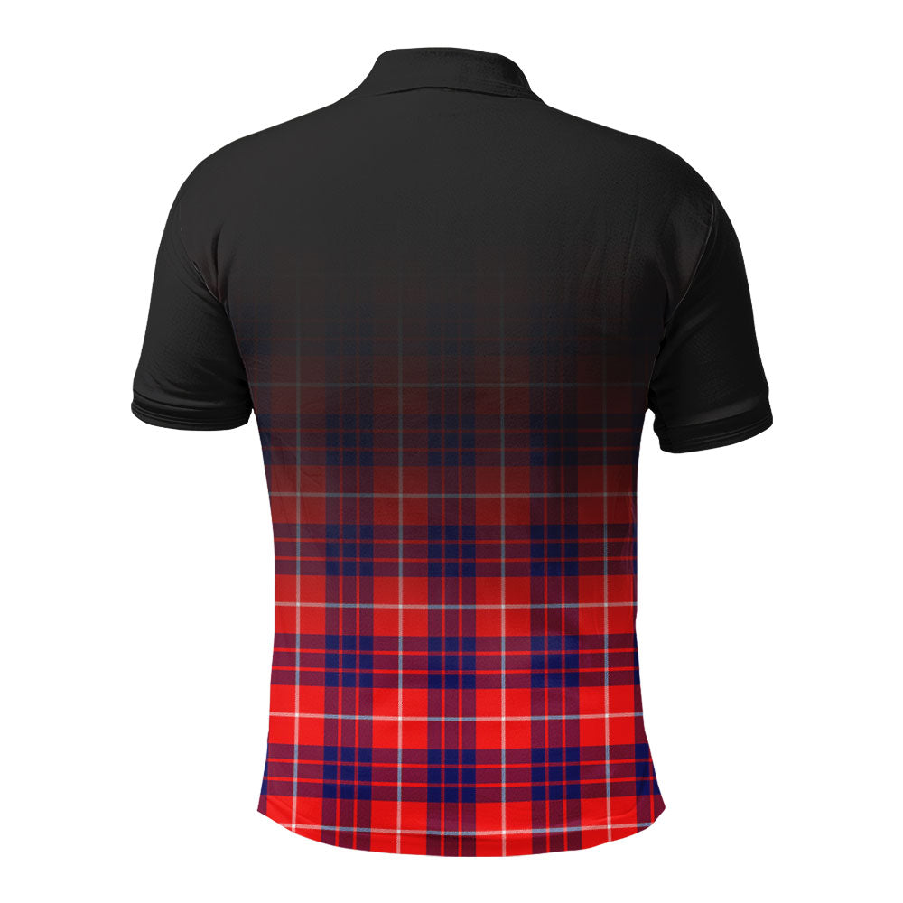 Hamilton Modern Tartan Crest Polo Shirt - Thistle Black Style