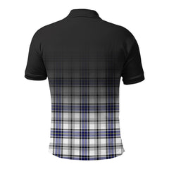 Hannay Modern Tartan Crest Polo Shirt - Thistle Black Style