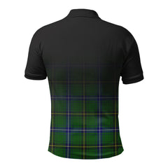 Henderson Modern Tartan Crest Polo Shirt - Thistle Black Style