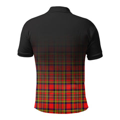 Hepburn Tartan Crest Polo Shirt - Thistle Black Style