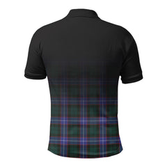 Hunter Modern Tartan Crest Polo Shirt - Thistle Black Style