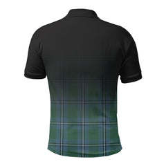 Irvine of Drum Tartan Crest Polo Shirt - Thistle Black Style