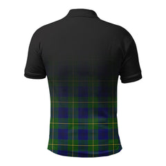 Johnston Modern Tartan Crest Polo Shirt - Thistle Black Style