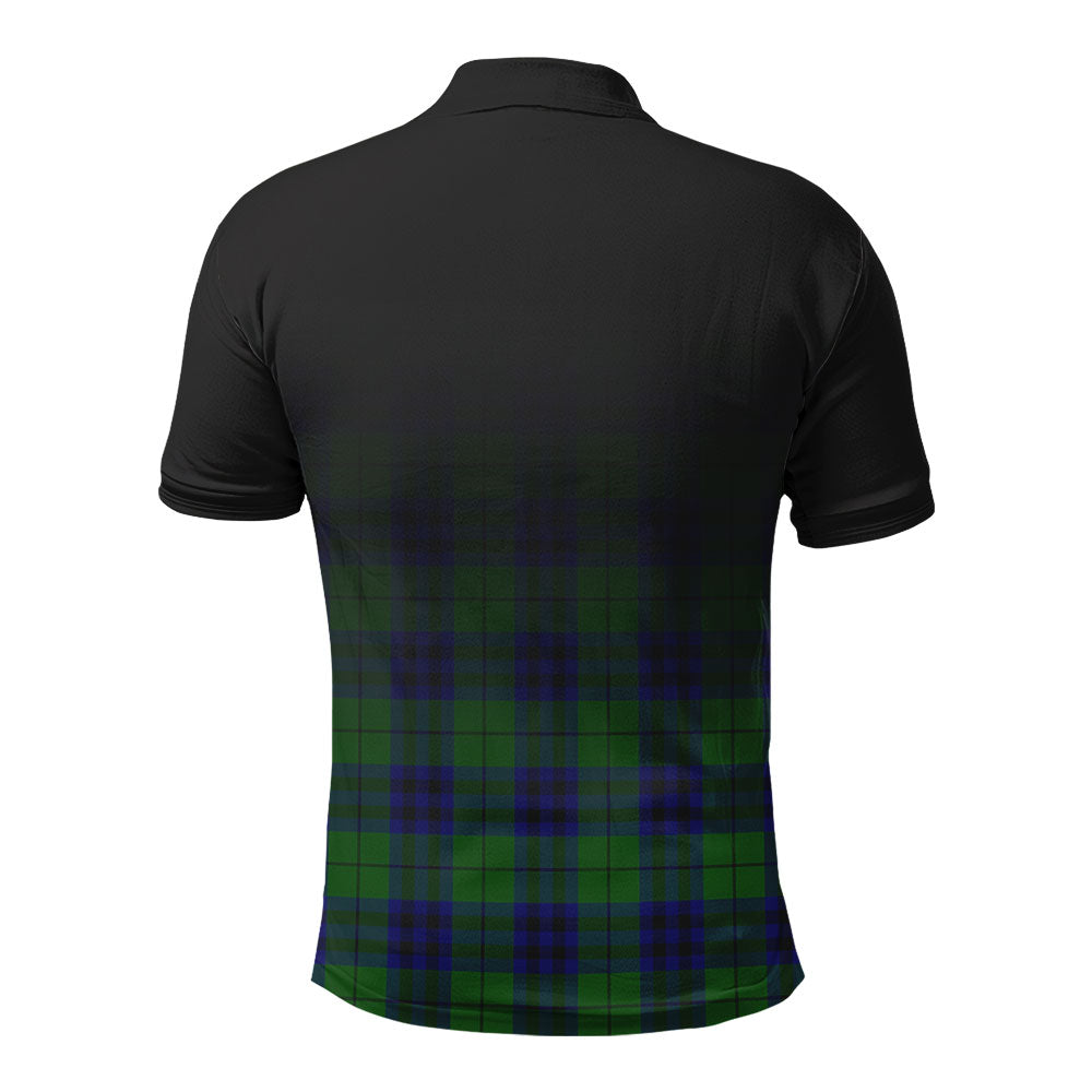 Keith Modern Tartan Crest Polo Shirt - Thistle Black Style