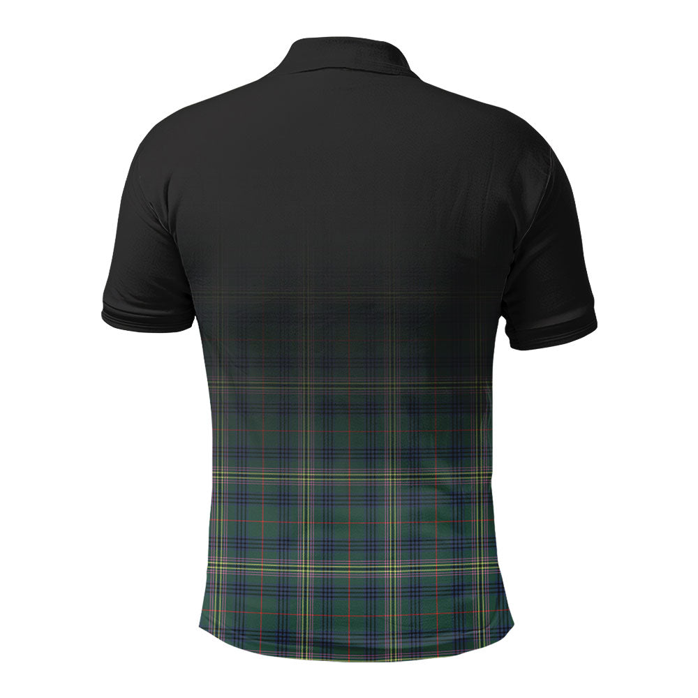 Kennedy Modern Tartan Crest Polo Shirt - Thistle Black Style