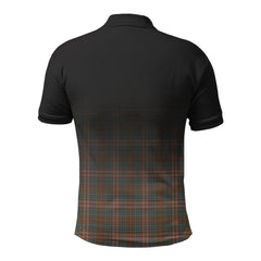 Kennedy Weathered Tartan Crest Polo Shirt - Thistle Black Style