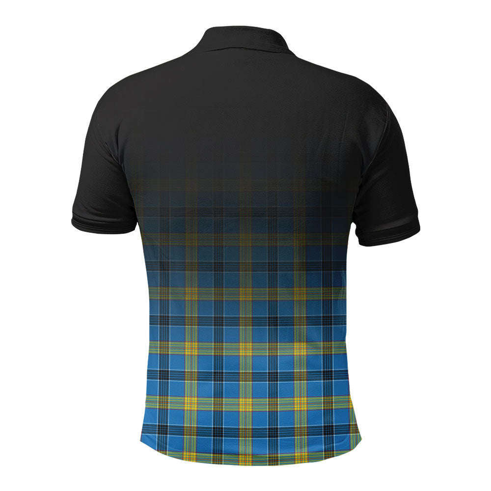 Laing Tartan Crest Polo Shirt - Thistle Black Style