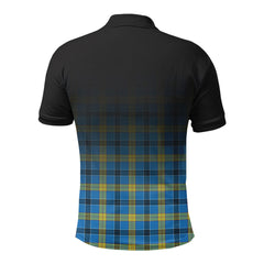 Laing Tartan Crest Polo Shirt - Thistle Black Style